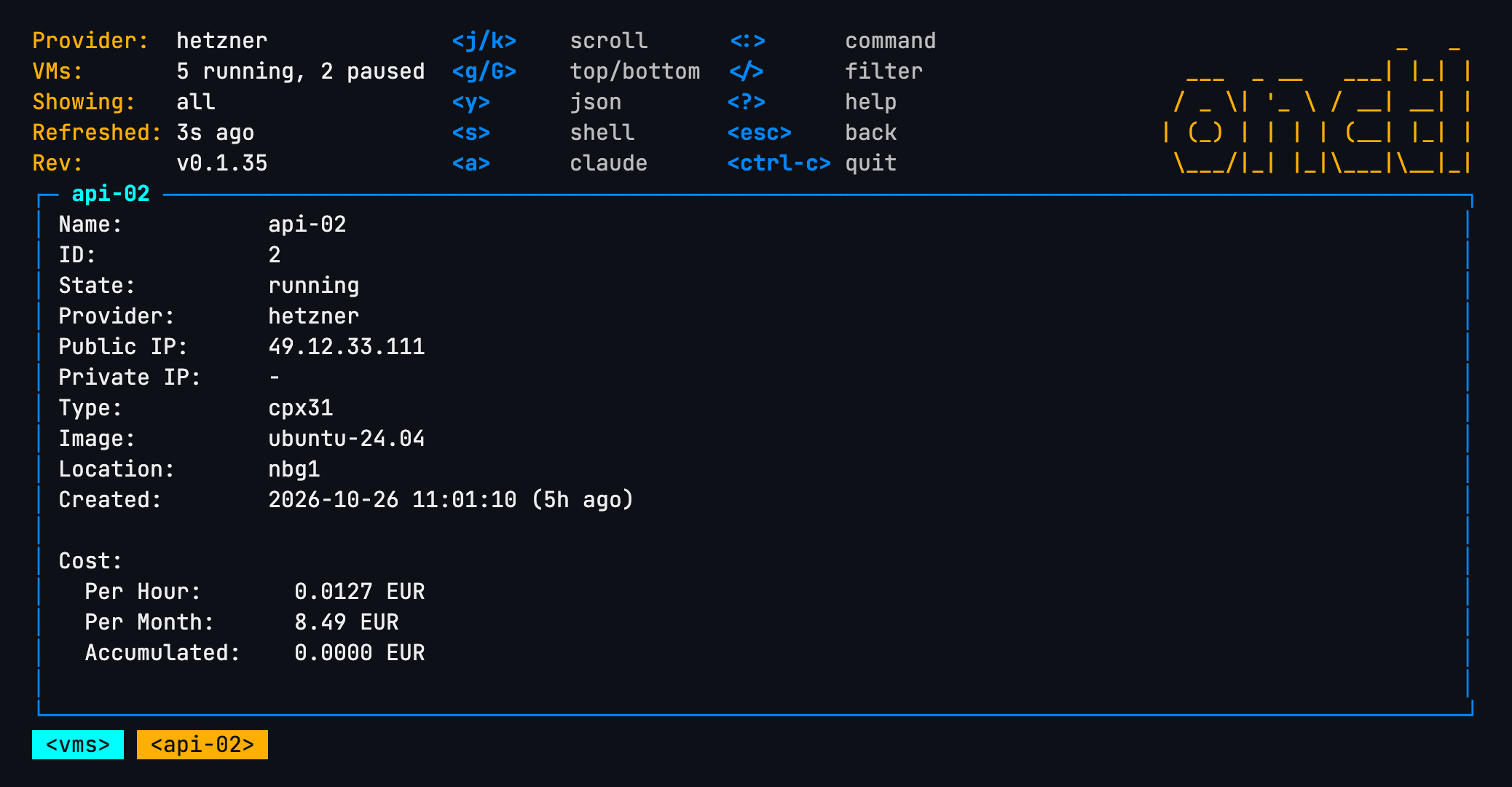 Describing a VM
