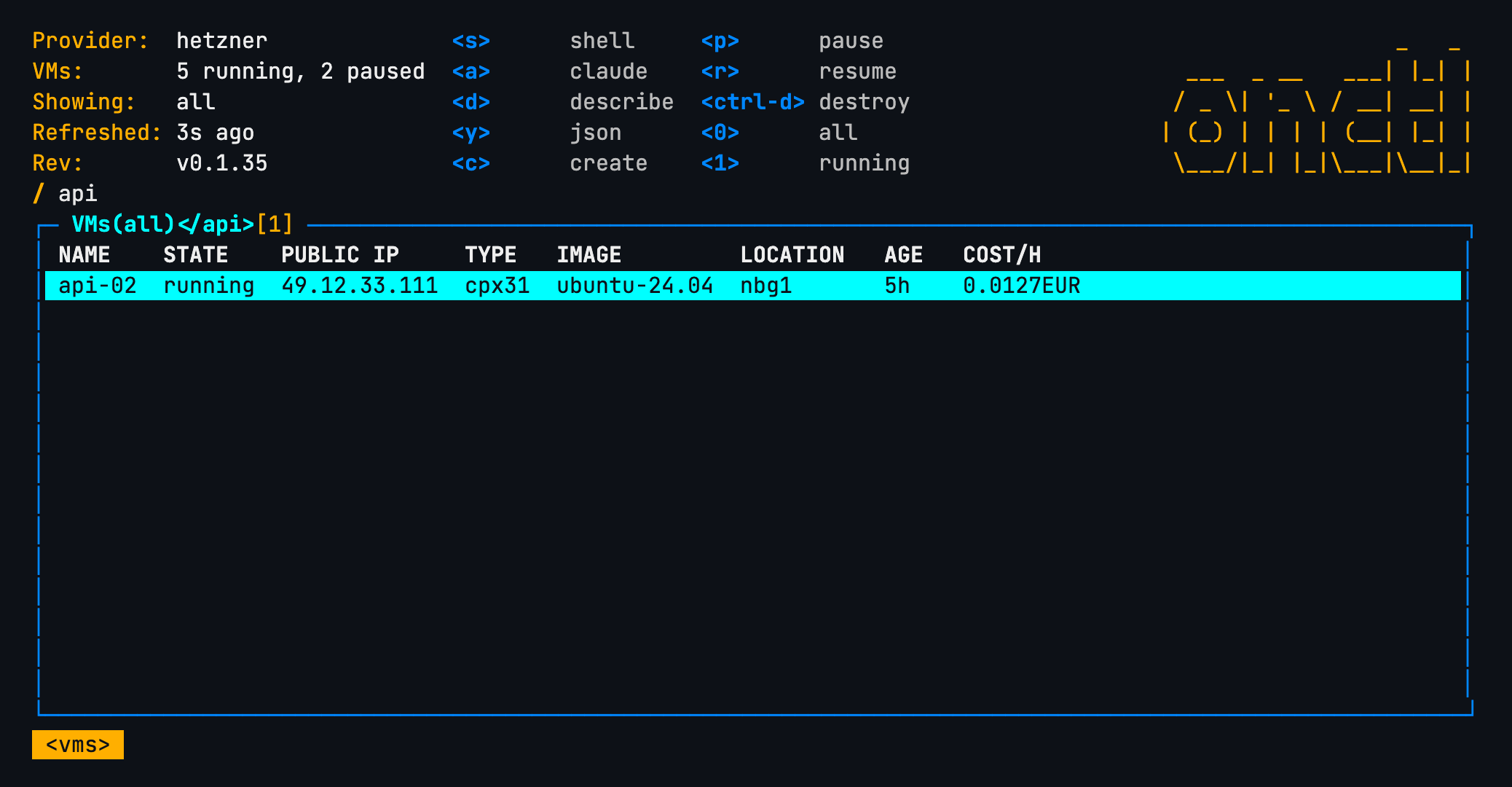 Filtering the VMs view